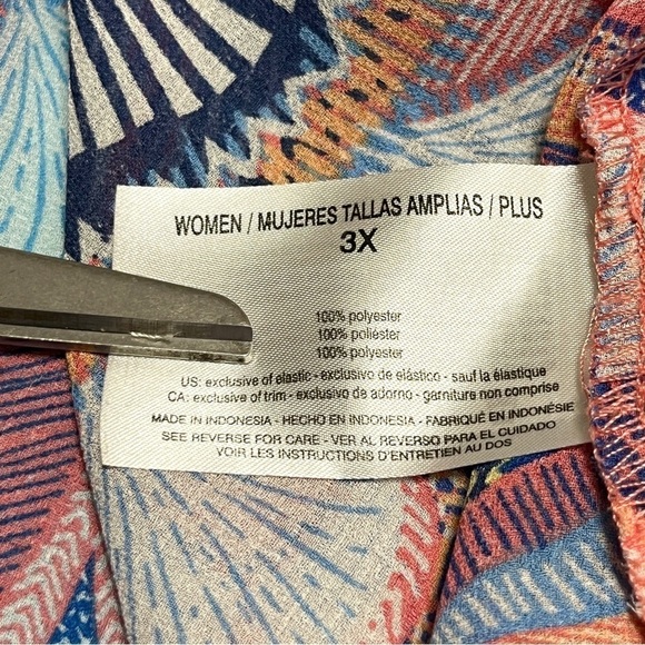 Vintage America Women’s Plus Size Boho Top with Bell Sleeves Size 3X - Picture 10 of 12